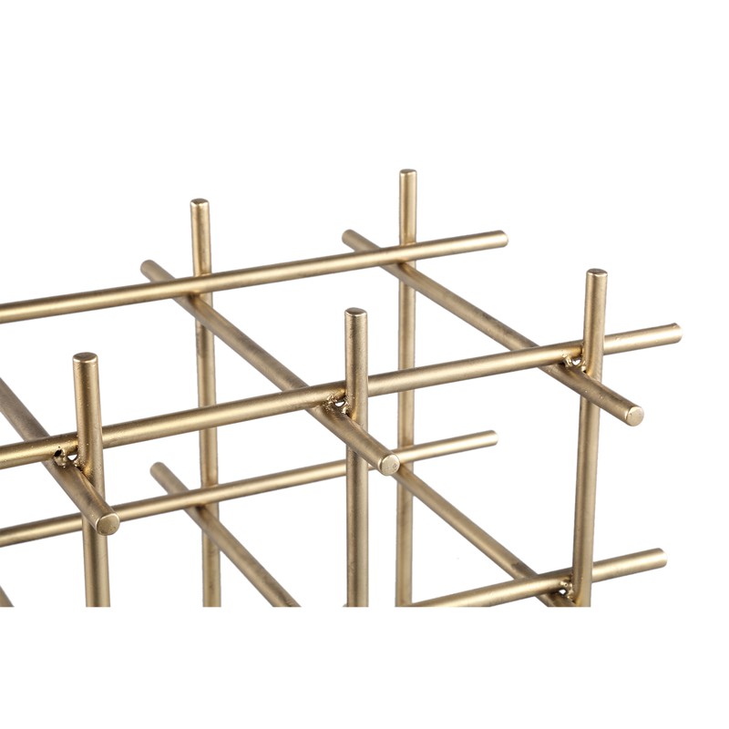 PTMD Gordo Brass Steel Square Open Frame wijnrek