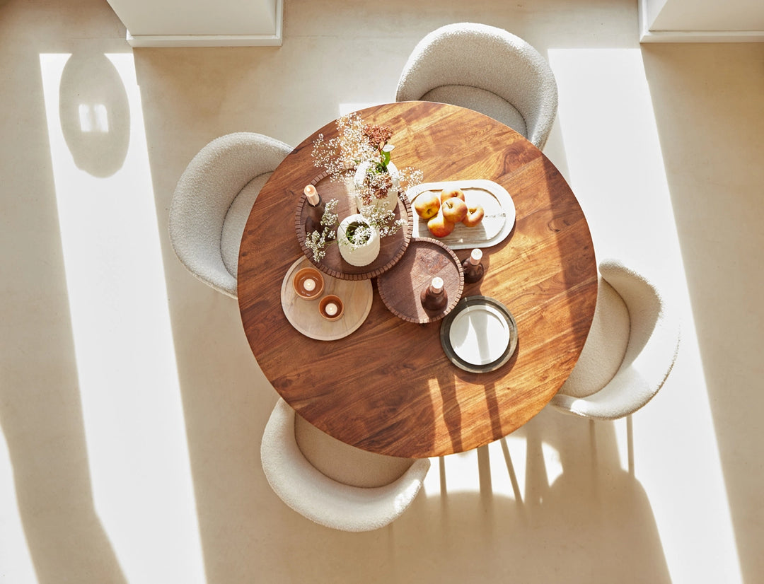 Light & Living Eettafel Quenza Mangohout Naturel Ø140cm