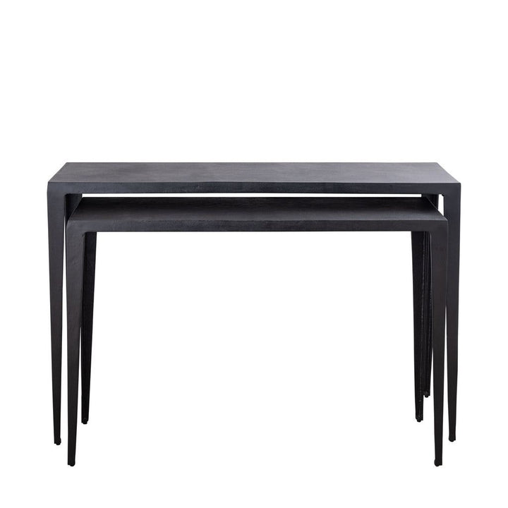 Sidetable Rivva - Aluminium - Zwart - Set van 2 PTMD