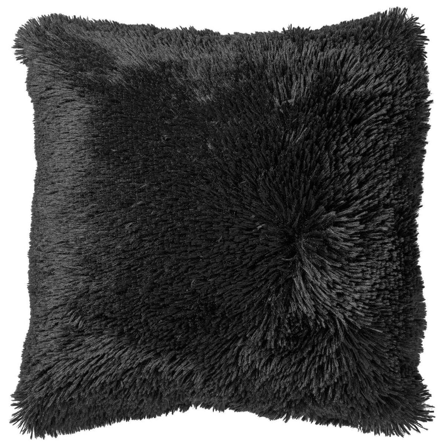 Kussenhoes fluffy 45x45 cm zwart