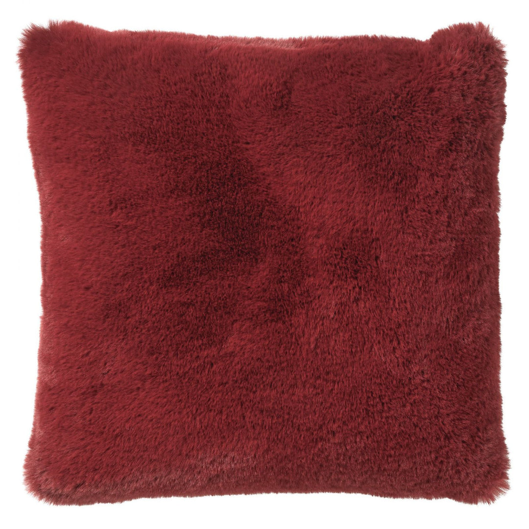 Sierkussen bontlook 45x45 cm rood