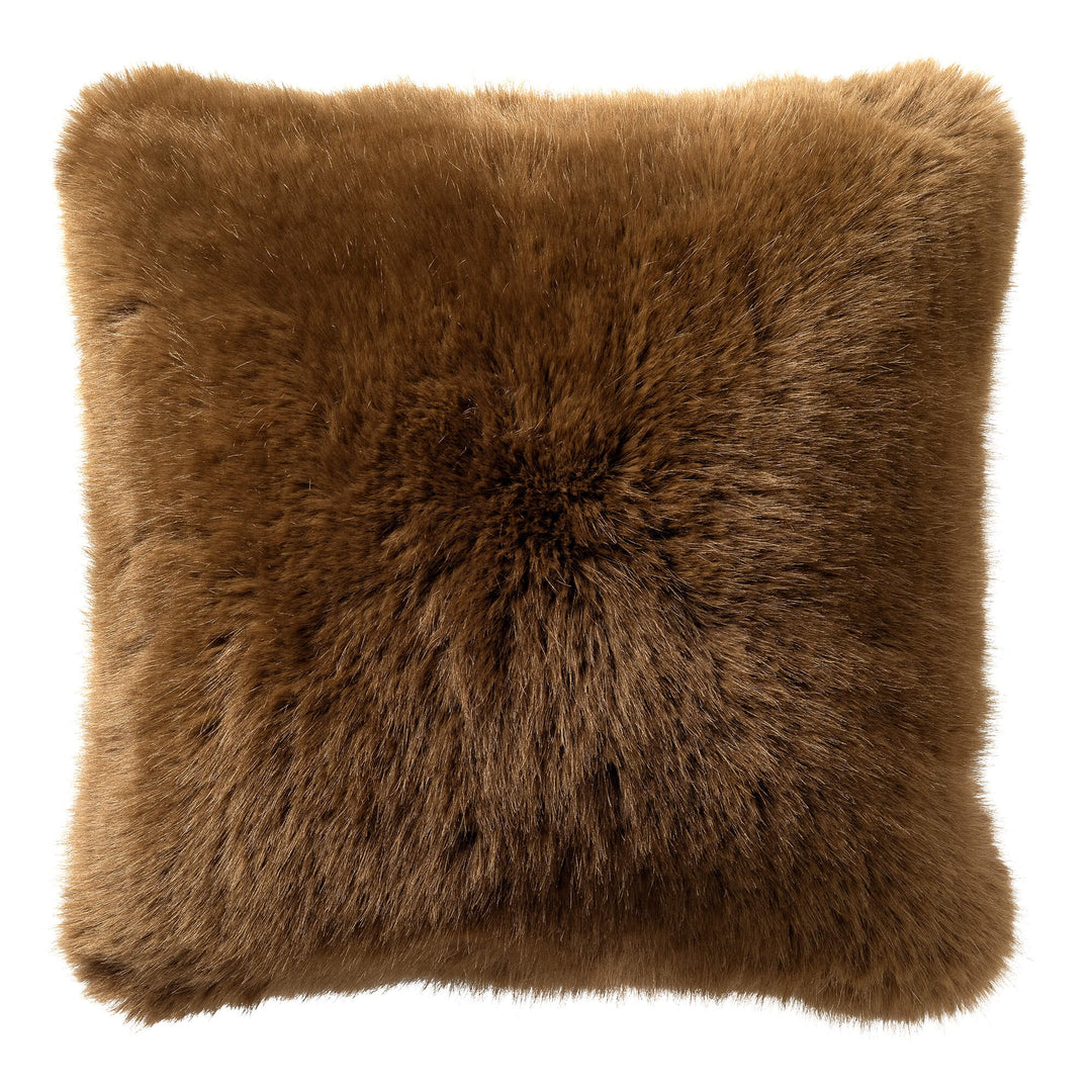 Sierkussen bontlook 45x45 cm otter bruin met binnenkussen