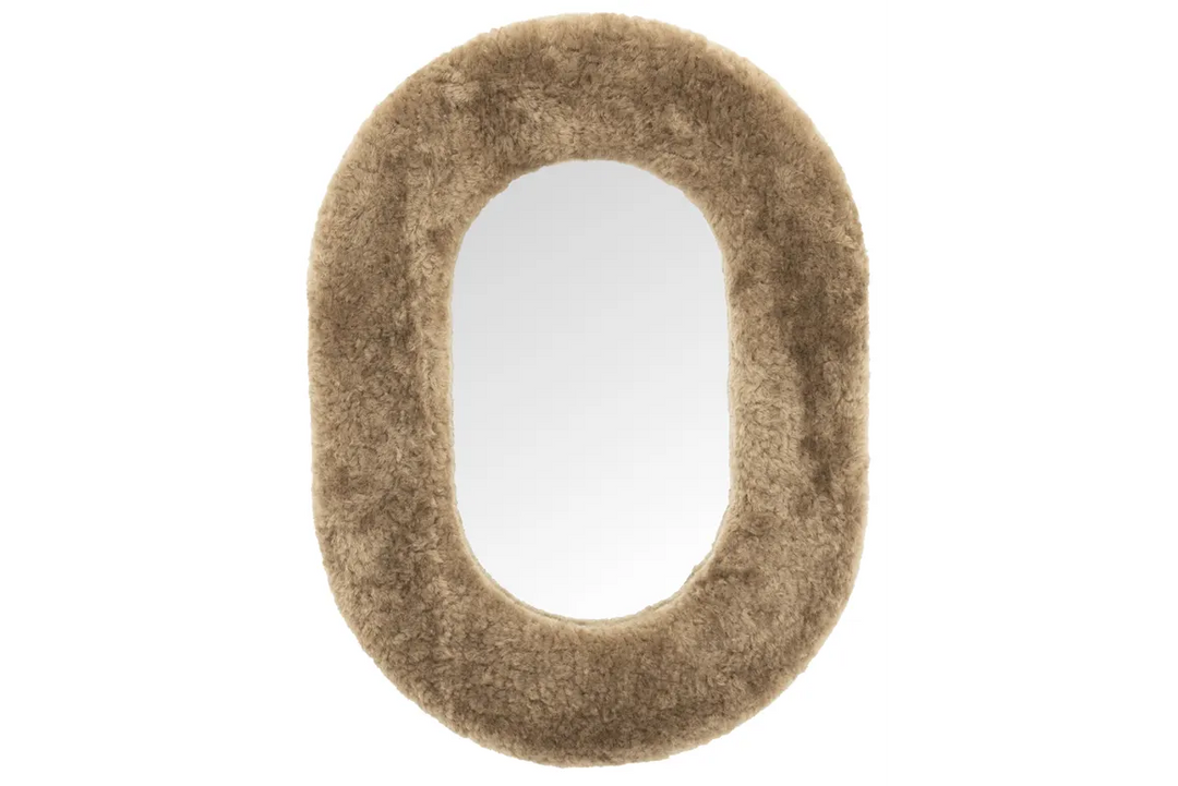 Teddy Spiegel Small – Bruin/Beige Wanddecoratie