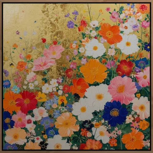 Flower art geweven Decopanel - Schilderij