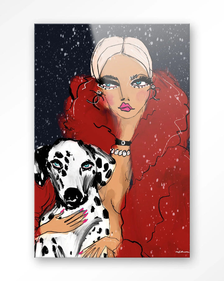 Dotted Doggy - Moderne Wanddecoratie | Artprint, Glass Art & Wandkleed