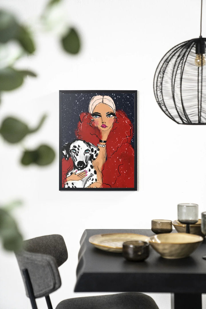 Dotted Doggy - Moderne Wanddecoratie | Artprint, Glass Art & Wandkleed