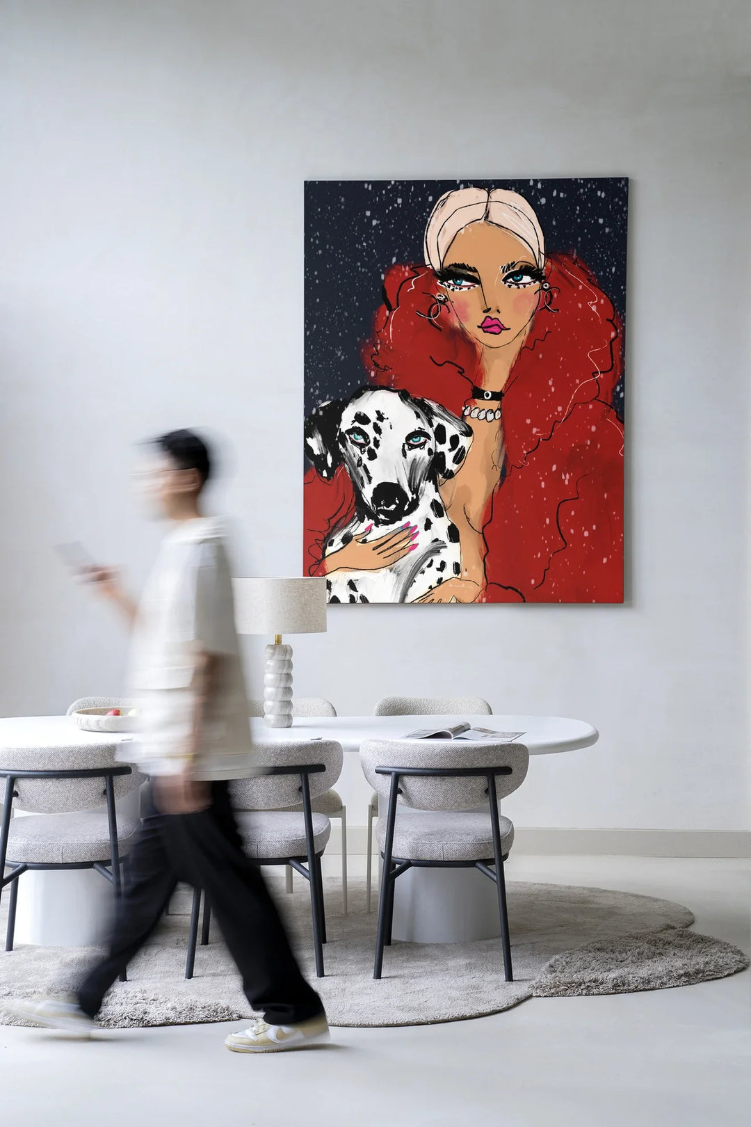 Dotted Doggy - Moderne Wanddecoratie | Artprint, Glass Art & Wandkleed