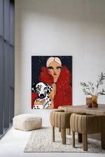Dotted Doggy - Moderne Wanddecoratie | Artprint, Glass Art & Wandkleed