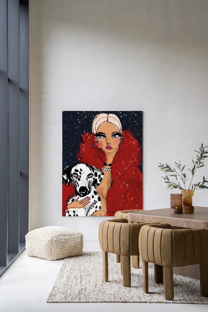 Dotted Doggy - Moderne Wanddecoratie | Artprint, Glass Art & Wandkleed