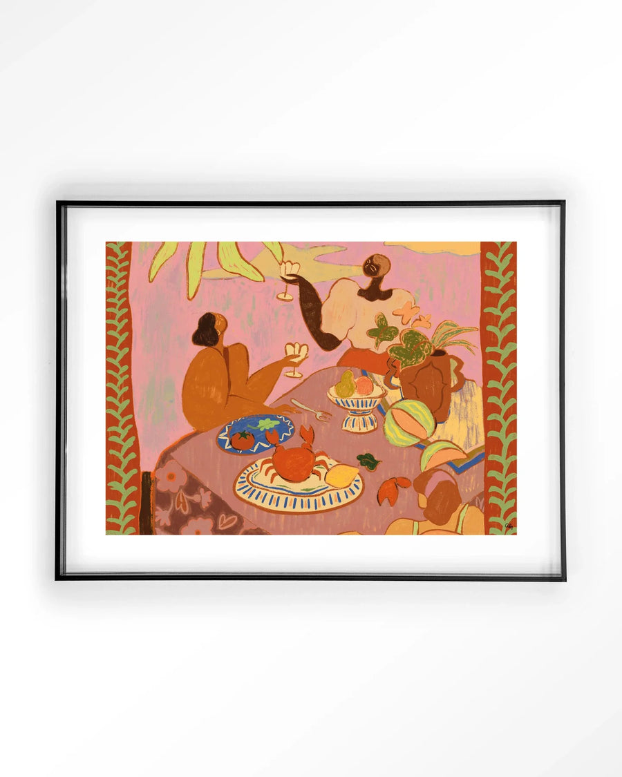 Lunch with the ladies - Moderne Wanddecoratie | Artprint, Glass Art & Wandkleed