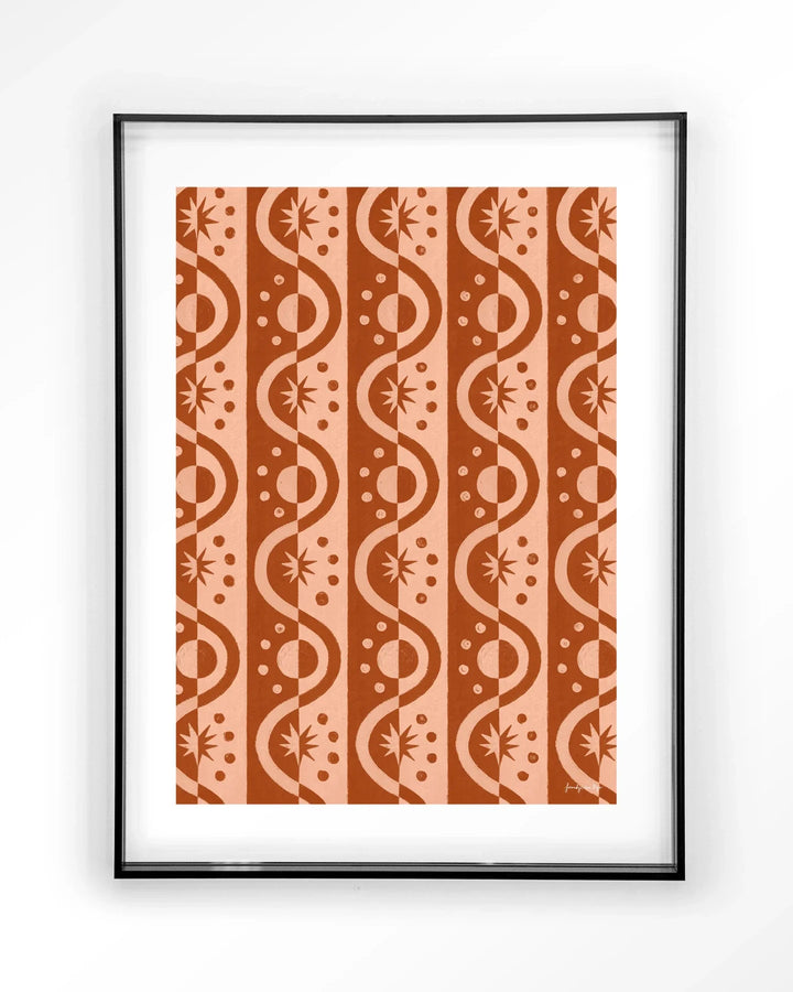 Moon BlockPrint - Moderne Wanddecoratie | Artprint, Glass Art & Wandkleed