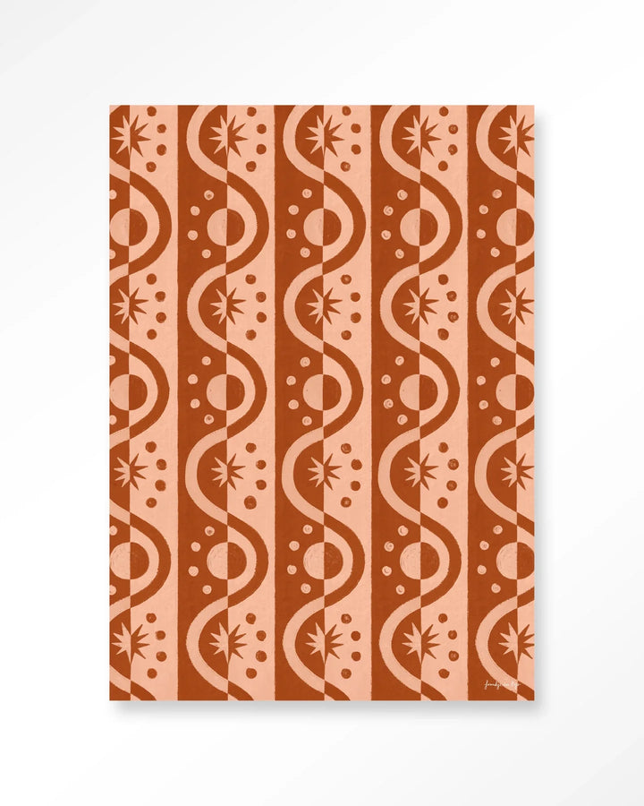 Moon BlockPrint - Moderne Wanddecoratie | Artprint, Glass Art & Wandkleed