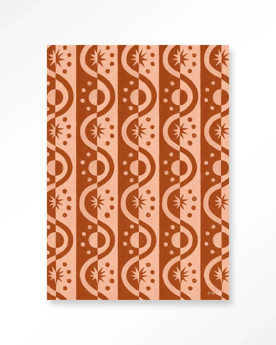 Moon BlockPrint - Moderne Wanddecoratie | Artprint, Glass Art & Wandkleed
