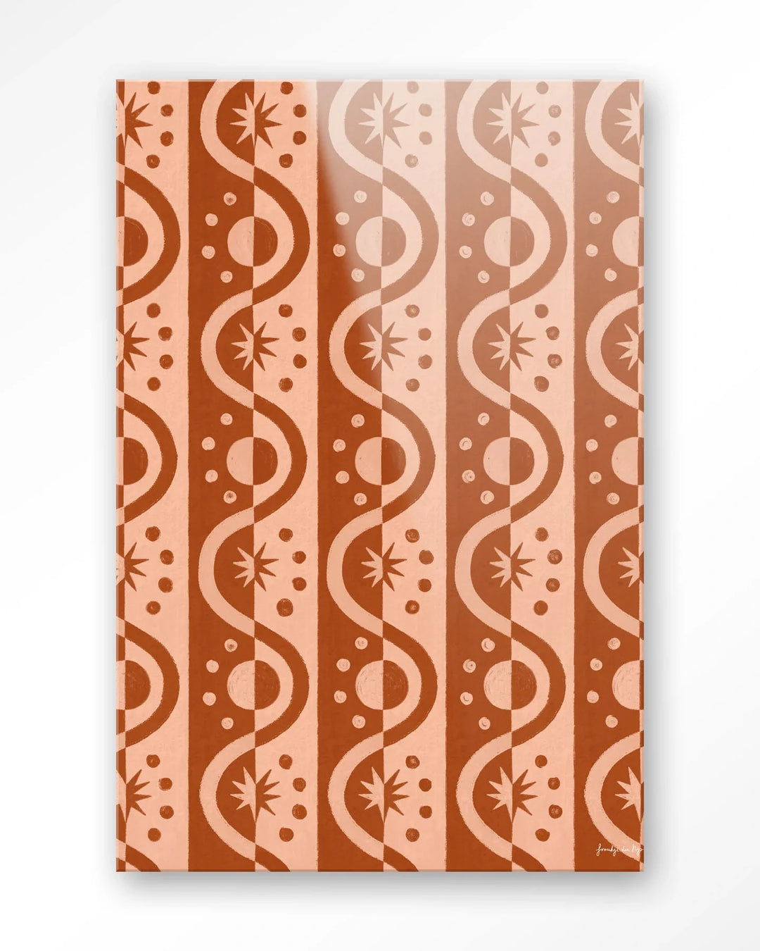 Moon BlockPrint - Moderne Wanddecoratie | Artprint, Glass Art & Wandkleed