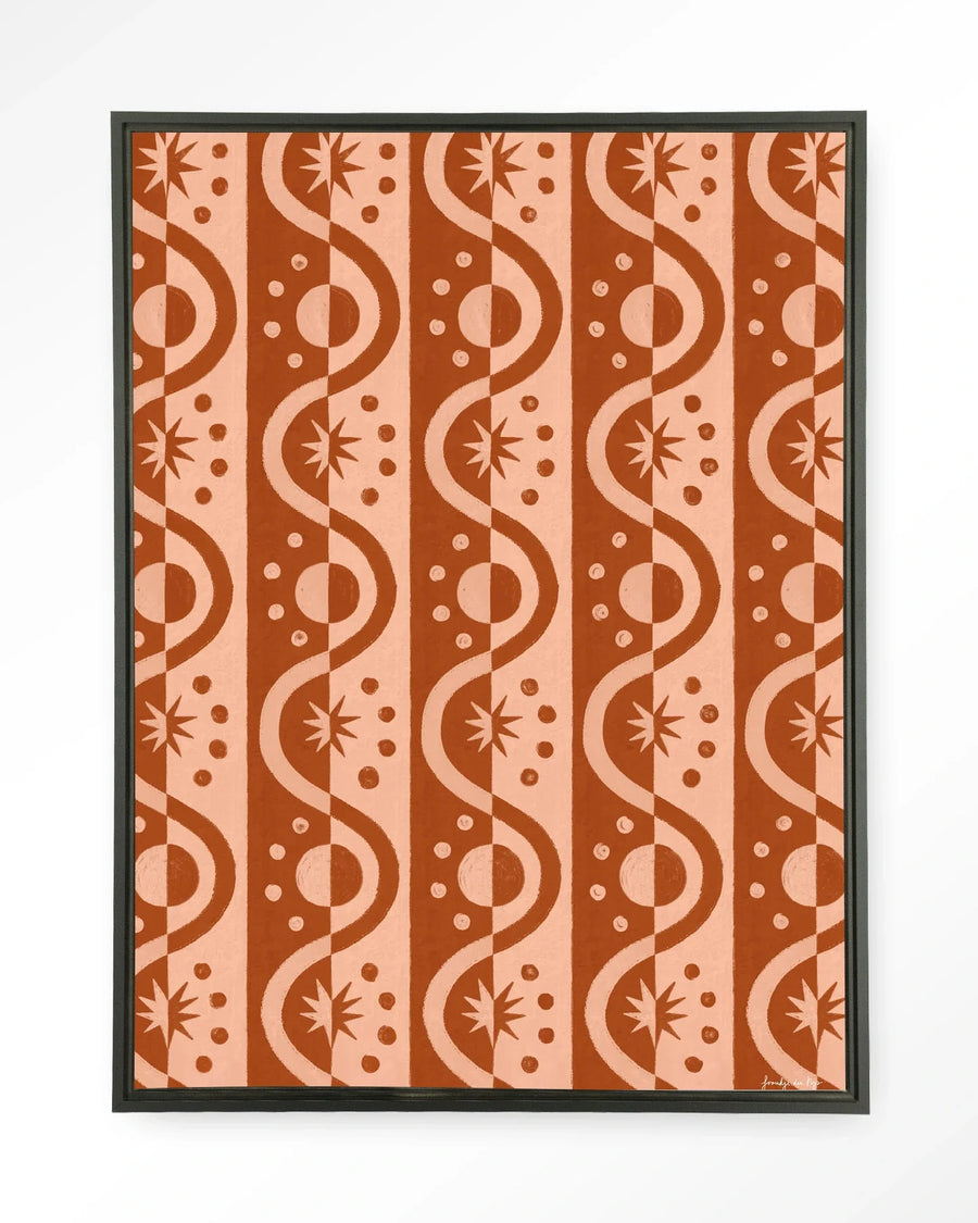 Moon BlockPrint - Moderne Wanddecoratie | Artprint, Glass Art & Wandkleed