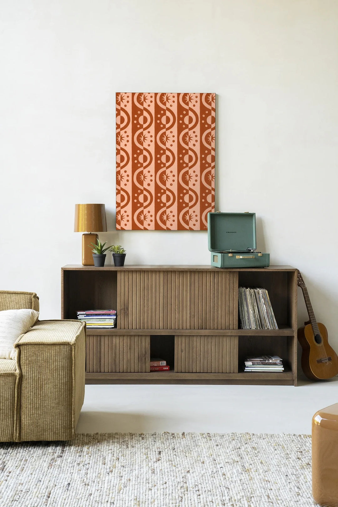 Moon BlockPrint - Moderne Wanddecoratie | Artprint, Glass Art & Wandkleed