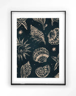 Seashells Midnight - Moderne Wanddecoratie | Artprint, Glass Art & Wandkleed