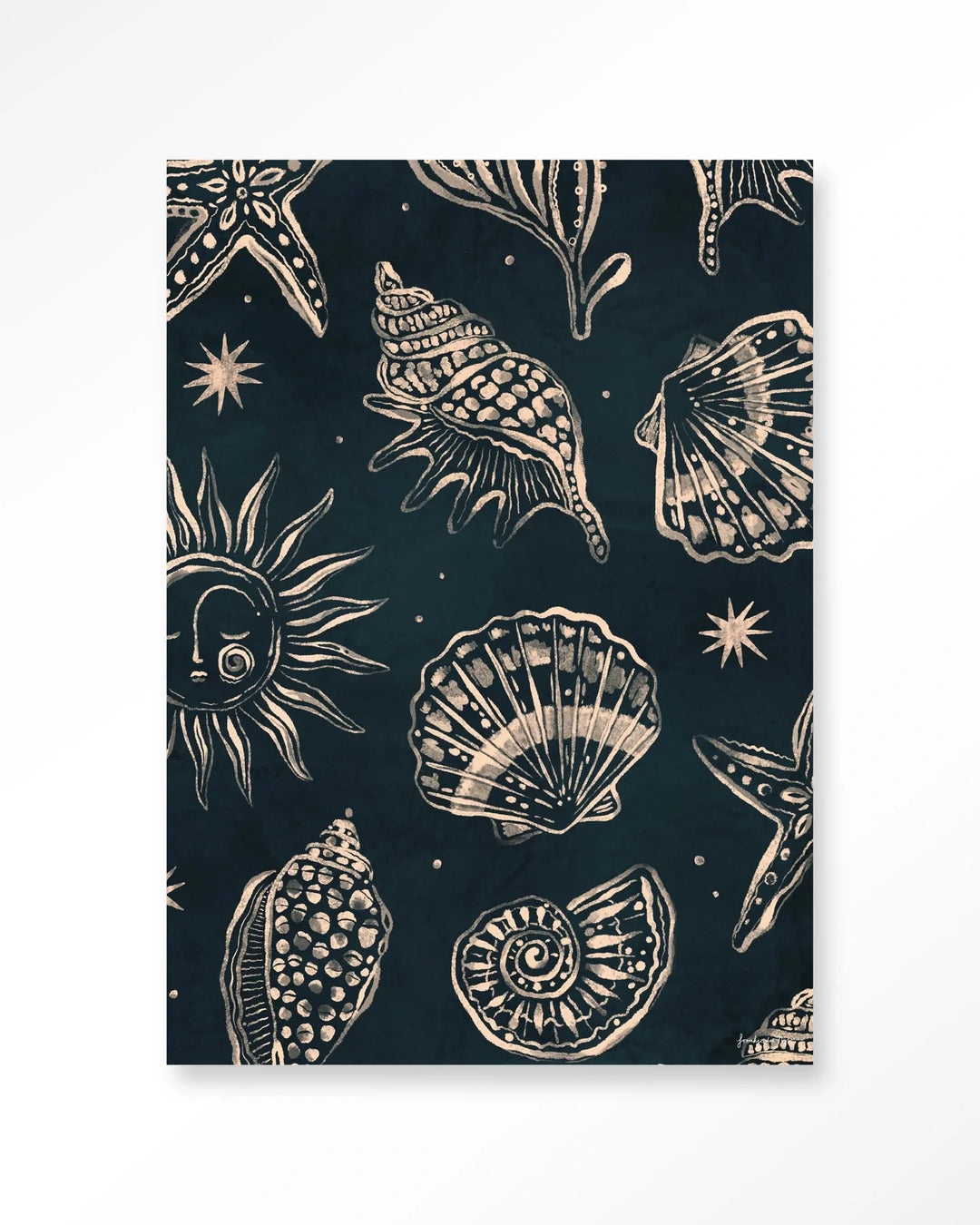 Seashells Midnight - Moderne Wanddecoratie | Artprint, Glass Art & Wandkleed