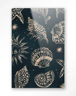 Seashells Midnight - Moderne Wanddecoratie | Artprint, Glass Art & Wandkleed