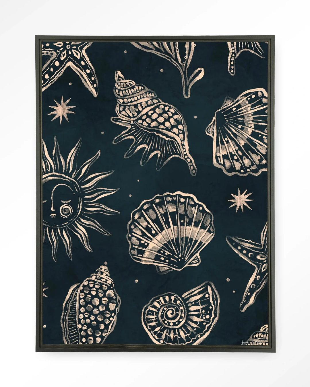 Seashells Midnight - Moderne Wanddecoratie | Artprint, Glass Art & Wandkleed