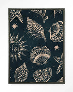 Seashells Midnight - Moderne Wanddecoratie | Artprint, Glass Art & Wandkleed