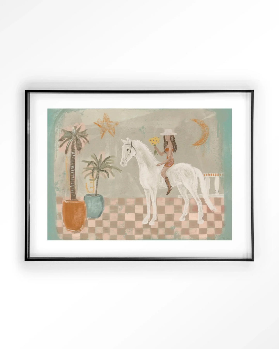 Sunflower Rider - Moderne Wanddecoratie | Artprint, Glass Art & Wandkleed