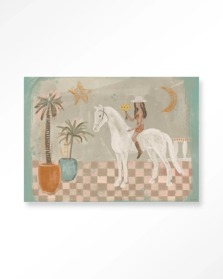 Sunflower Rider - Moderne Wanddecoratie | Artprint, Glass Art & Wandkleed