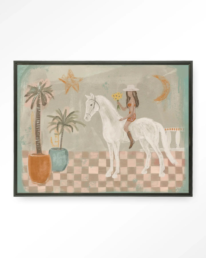 Sunflower Rider - Moderne Wanddecoratie | Artprint, Glass Art & Wandkleed
