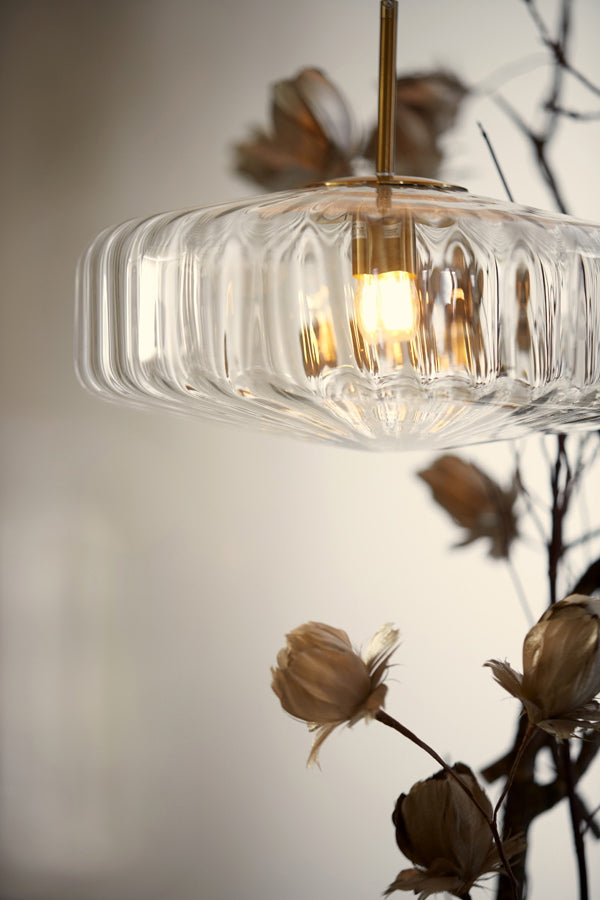 Light & Living Hanglamp Pleat Glas