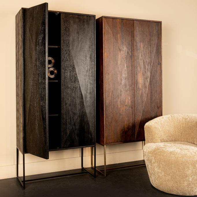 Wandkast Onyx Bruin 2-Deurs PTMD