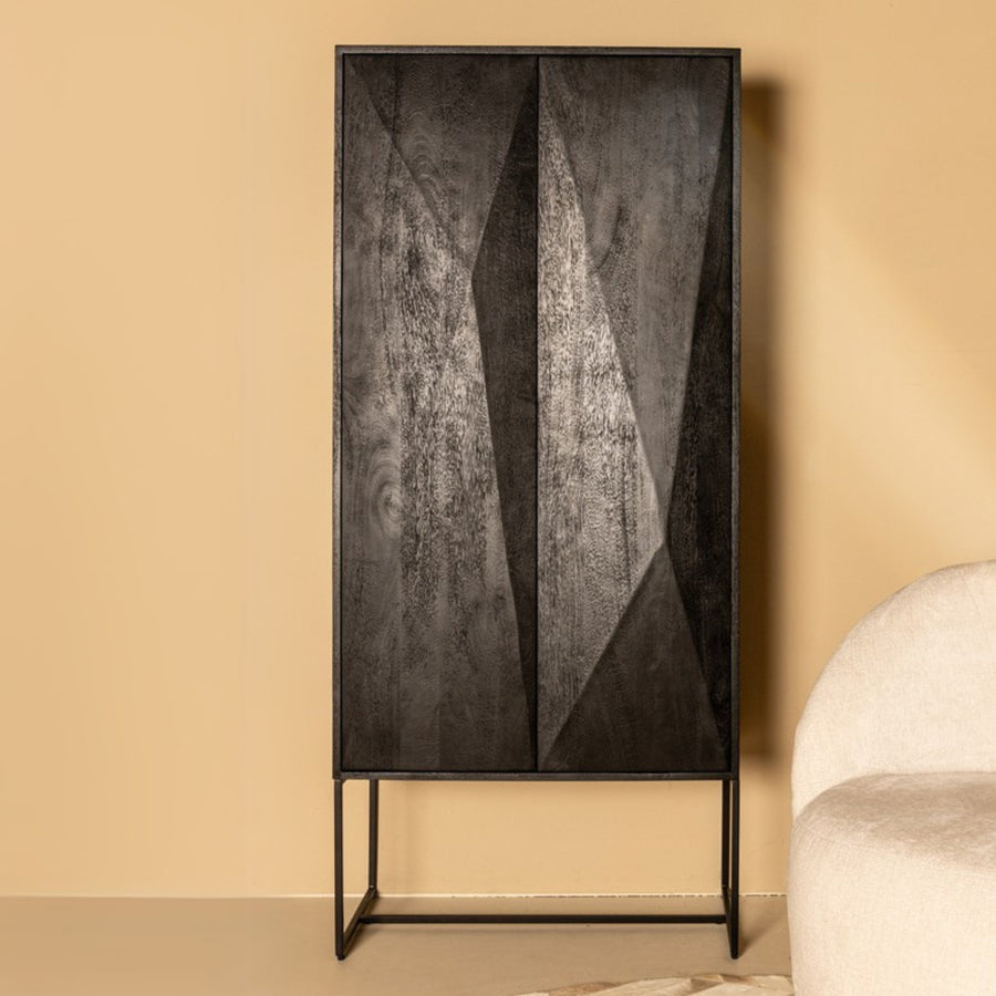 Wandkast Onyx Zwart 2-Deurs PTMD