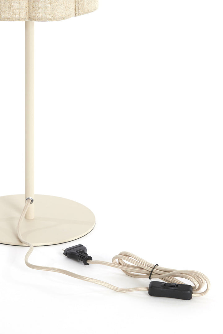 Light & Living Tafellamp Fringe Naturel/Crème